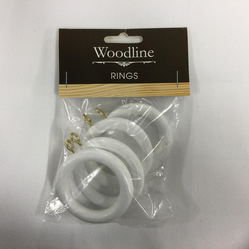 White Woodline Rings - 28mm
