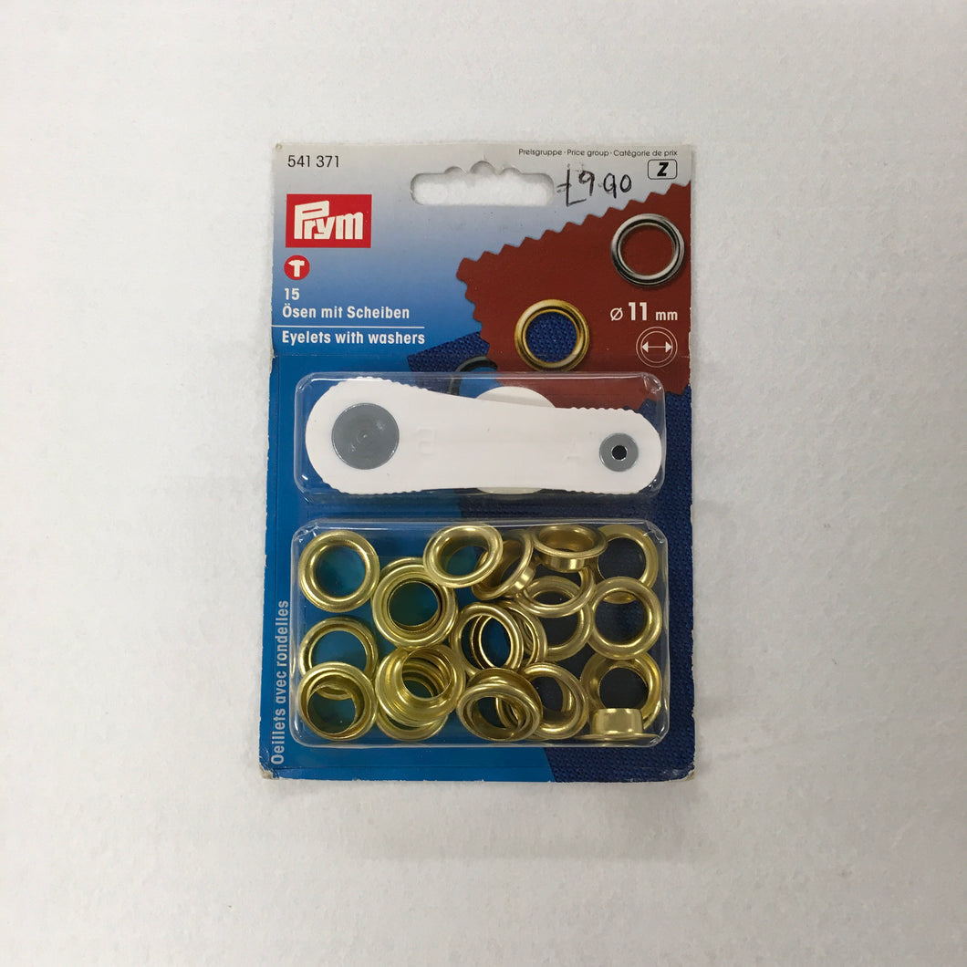 Gold Eyelets With Washers - 11mm