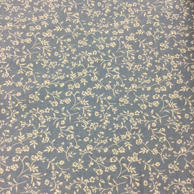 Light Denim Floral leaves Print