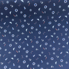 Load image into Gallery viewer, Navy Anchor Cotton Poplin