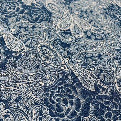Dark Denim Paisley Print