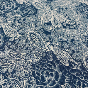 Dark Denim Paisley Print