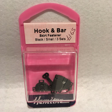 Small Black Hook & Bar Skirt Fastener