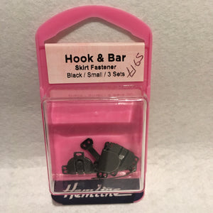 Small Black Hook & Bar Skirt Fastener