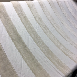 thick stipe curtain fabric with beige ans stone colour lines