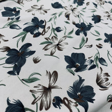 Load image into Gallery viewer, Cream Floral Stretch Twill