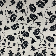 Load image into Gallery viewer, Black Floral Cotton Poplin