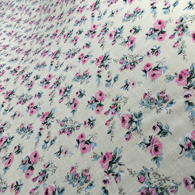 Cream Floral Viscose Print