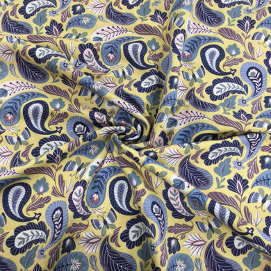 Gold paisley Jersey Print