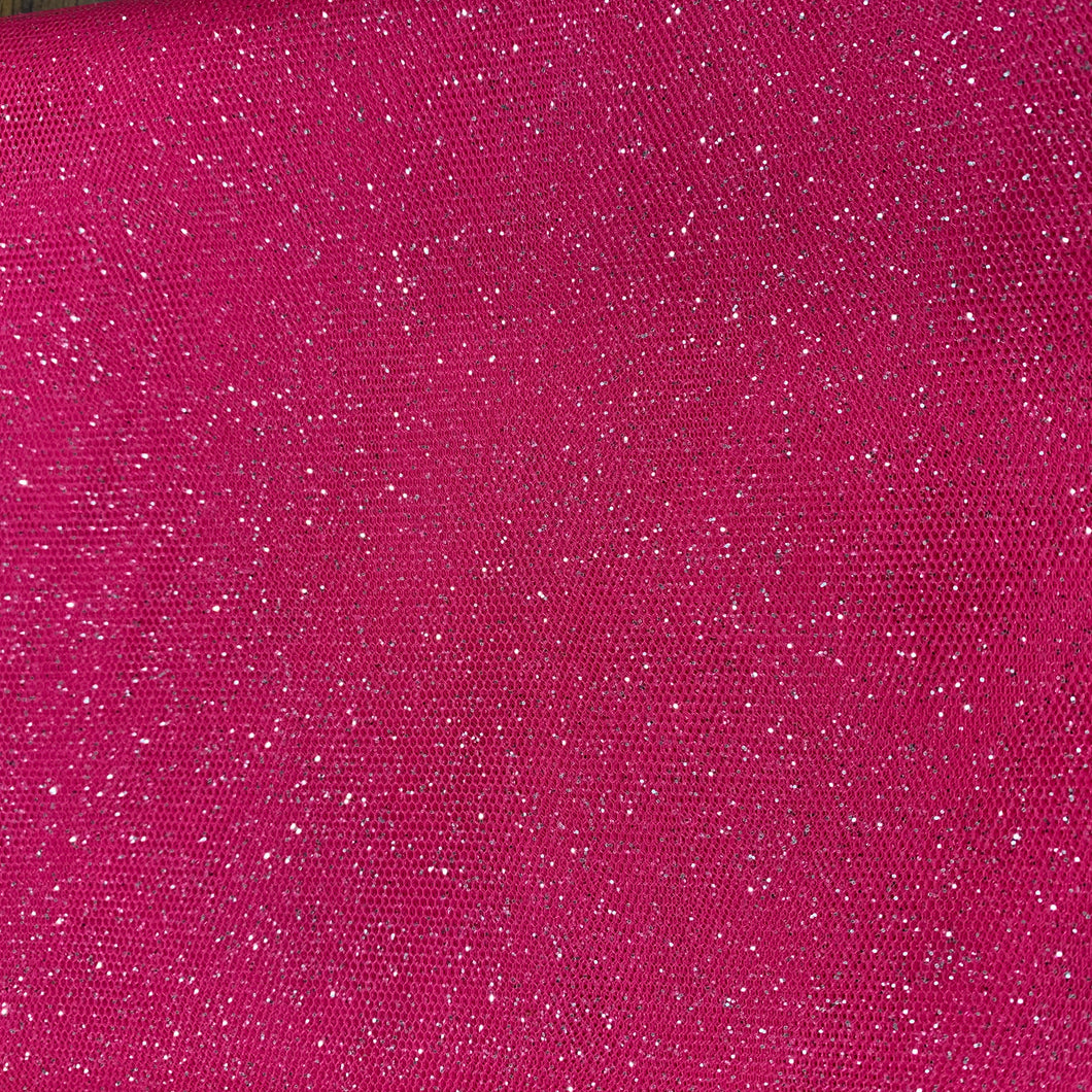 Flo Pink Glitter Tulle