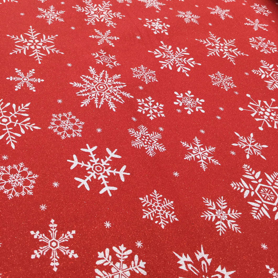 Red Snowflake Christmas Print