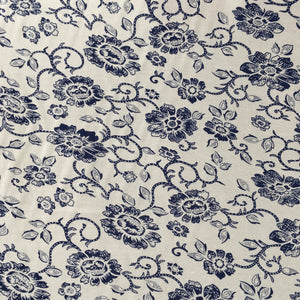 Ivory Ink Floral Viscose Print