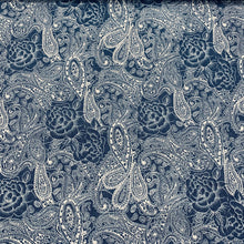 Load image into Gallery viewer, Dark Denim Paisley Print