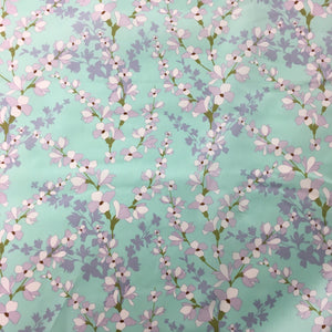 Mint Blossoms Poplin Print