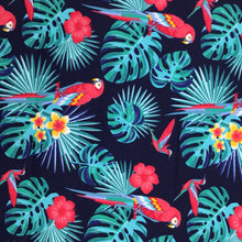 Load image into Gallery viewer, Navy Parrot Poplin Print