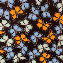 Load image into Gallery viewer, Black Butterfly Cotton Poplin