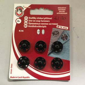 14mm Black Snap Fasteners