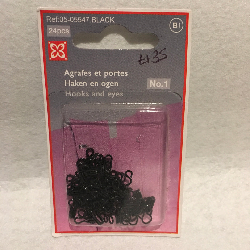 Black No1 Hooks & Eyes
