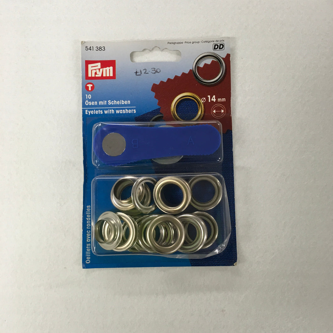 Silver Eyelets With Washers - 14mm