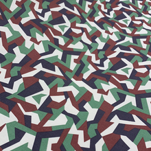 Load image into Gallery viewer, Cream/Green Camouflage Cotton Poplin