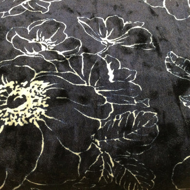 Navy Printed Velvet