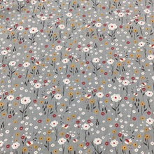 Load image into Gallery viewer, Grey floral Polycotton Print