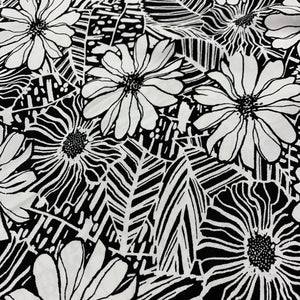Black/White Flower Print Viscose
