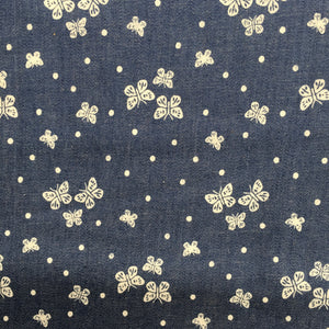 Denim Butterfly Print