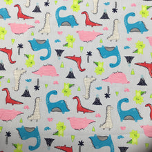 Load image into Gallery viewer, Blue Dinosaurs Cotton Poplin