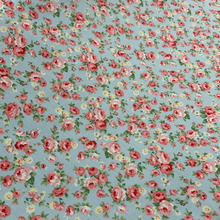 Load image into Gallery viewer, Blue Classic Roses Cotton Poplin