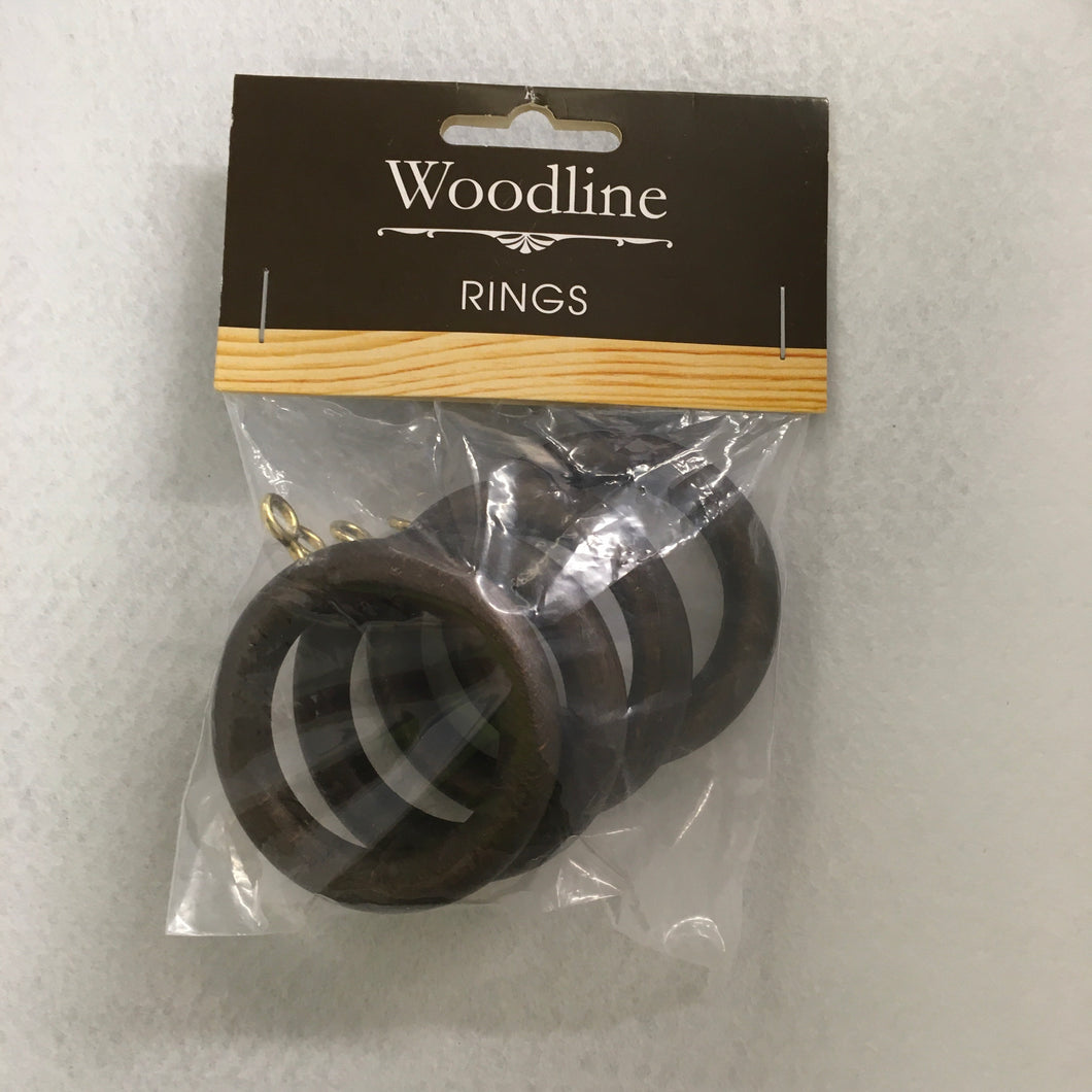 Dark Oak Woodline Rings - 28mm