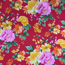 Load image into Gallery viewer, Red Tropical Cotton Poplin