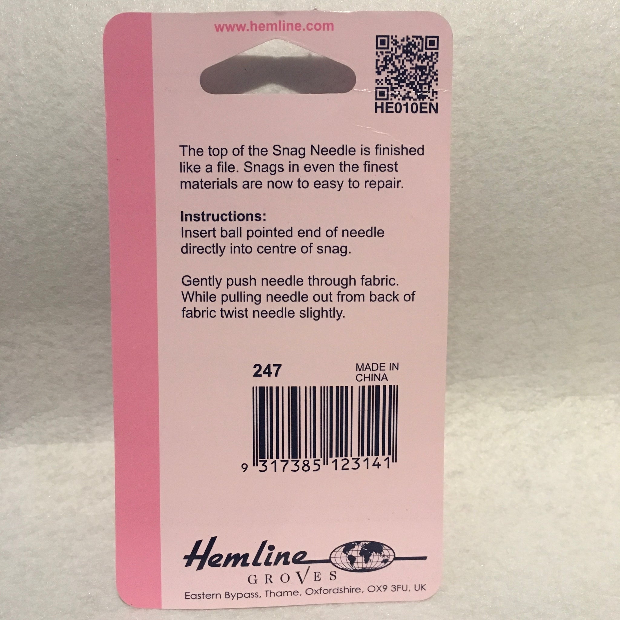 Hemline Snag Repair Needle, Repair Snags In Wovens, Knits Etc.