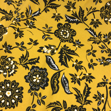 Ochre Floral Viscose Print