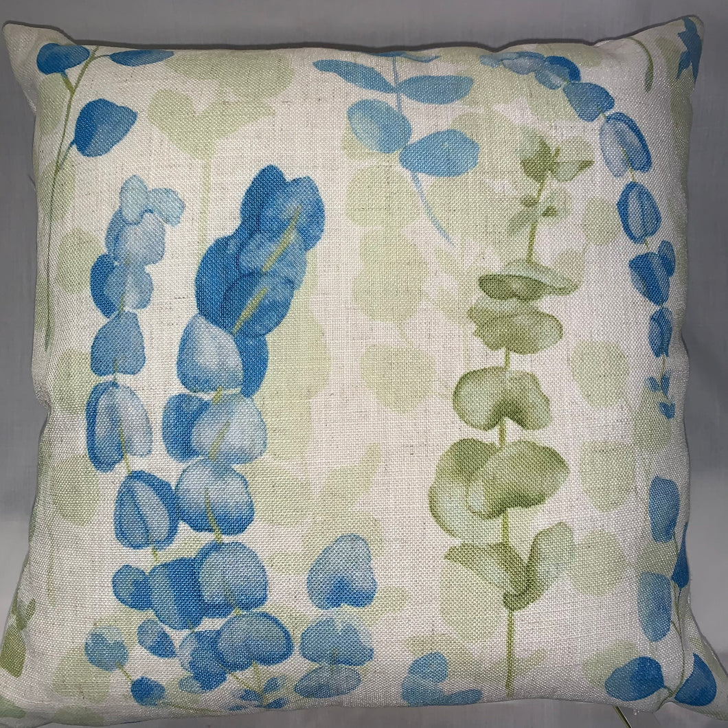 Flourish Eucalyptus Blue Cushion