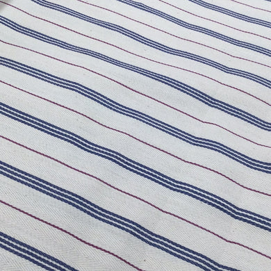 Cream/Navy/Wine Ticking Stripe
