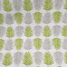 Load image into Gallery viewer, light green and grey fern leaf curtain fabric