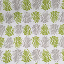 Load image into Gallery viewer, light green and grey fern leaf curtain fabric