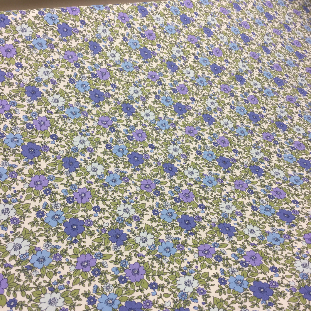 Blue Flower Cotton Poplin
