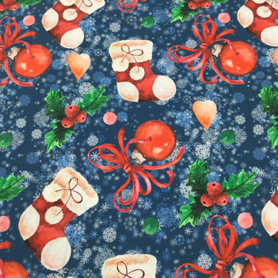 Holly & Hearts Xmas Print 🎄