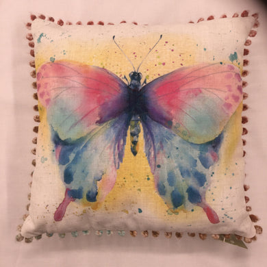 Butterfly Bobble Trim Cushion