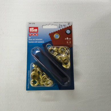 Gold Eyelets With Washers - 8mm