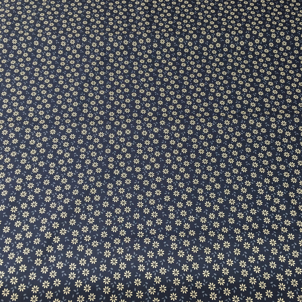 Navy Floral Cotton Print