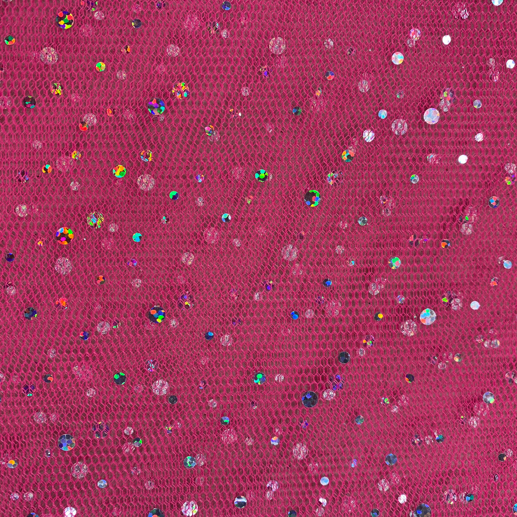 Flo Pink Sequin Net