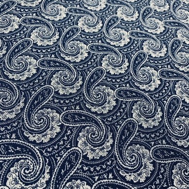 Navy Paisley Print