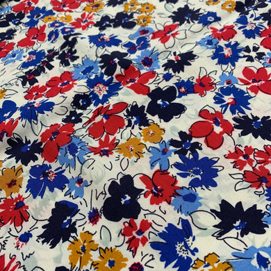 Ivory Flowers Viscose