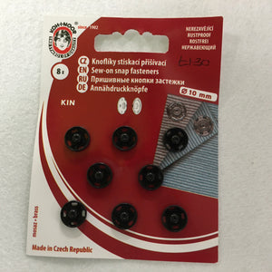 10mm Black Snap Fasteners