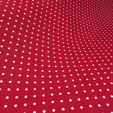 White on Red Polka Dot Linen Look