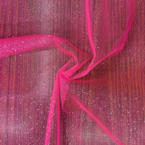 Flo Pink Glitter Tulle