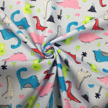 Load image into Gallery viewer, Blue Dinosaurs Cotton Poplin